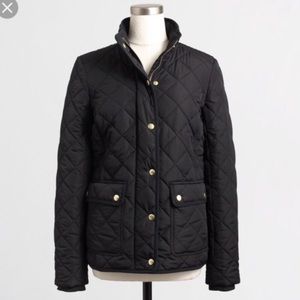 Black j.crew quilted women’s coat size large